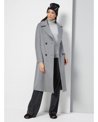 OHOTORO round double coat グレー Howard - Double Faced Wool - MEDIUM GREY MELANGE