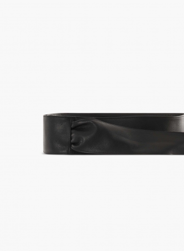 Black leather sash
