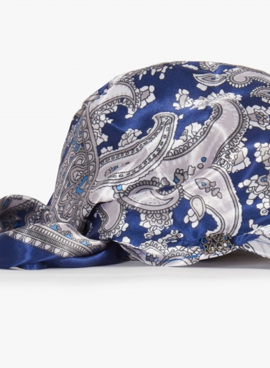 Blue visor scarf hat