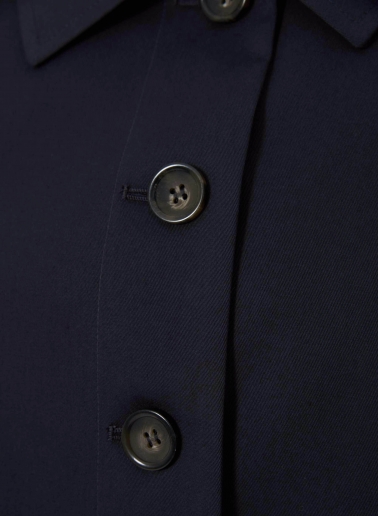 Dark blue cotton jacket with shirt collar and patch pockets