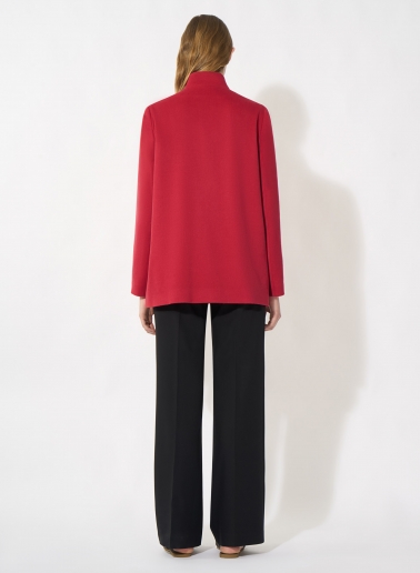 Red jacket in pure wool with revers notch collar