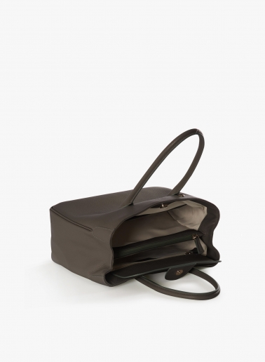 Brown genuine leather tote bag