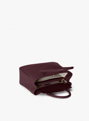 Burgundy genuine leather tote bag