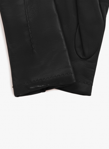 Black nappa leather gloves with top stitches