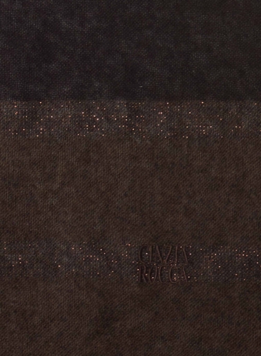 Maxi brown cashmere scarf with lurex details
