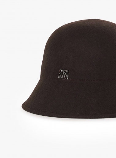Brown wool cloche hat