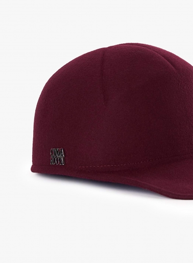 Burgundy wool felt baseball hat