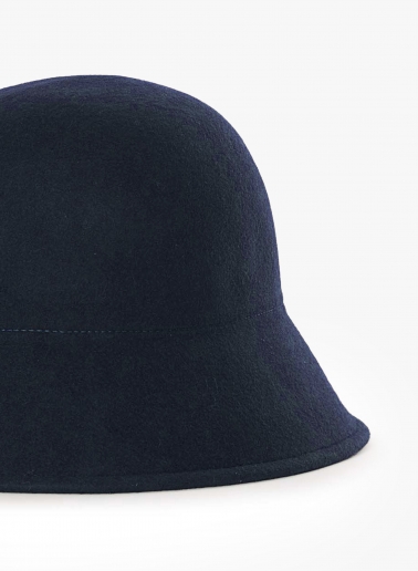 Blue wool cloche hat