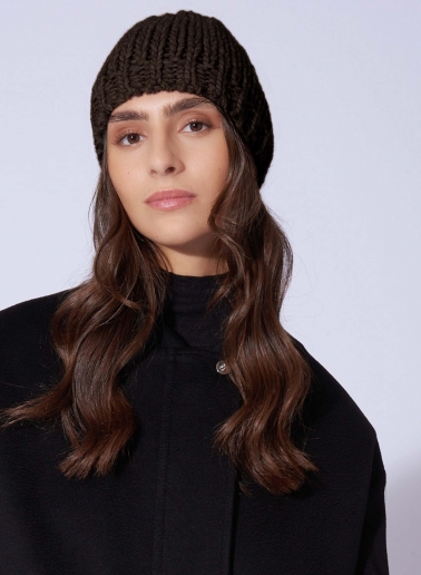 Brown knitted hat