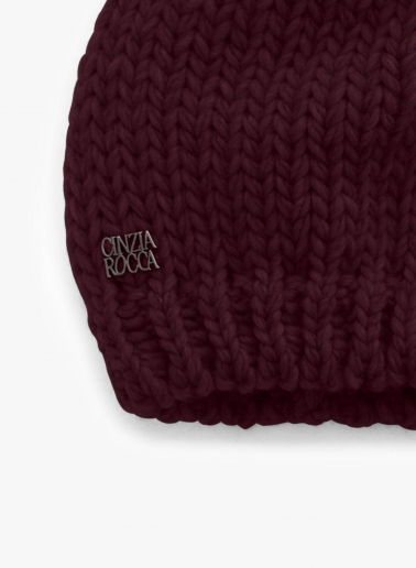 Burgundy knitted hat