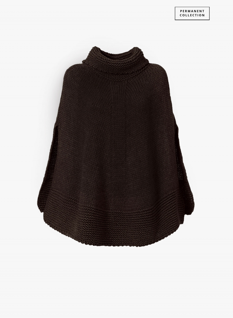 Brown knitted cape