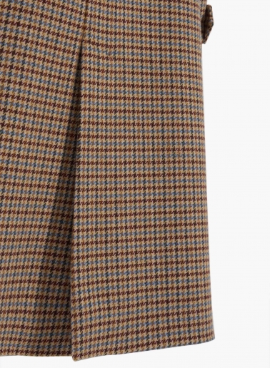 Pure wool micro houndstooth coat with shirt collar