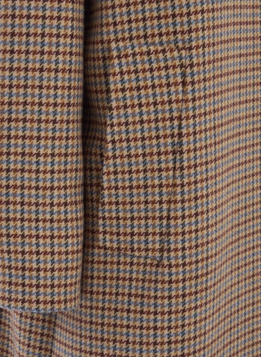Pure wool micro houndstooth coat with shirt collar