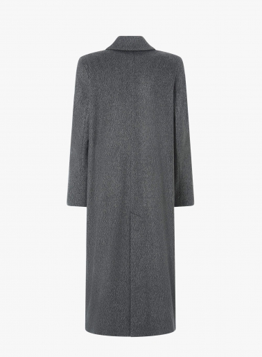 Maxi grey coat in pure cashmere with masculine cut