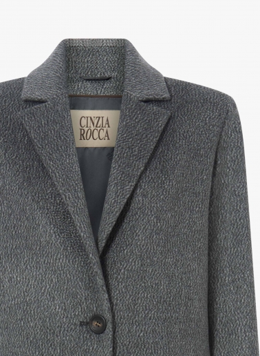 Maxi grey coat in pure cashmere with masculine cut