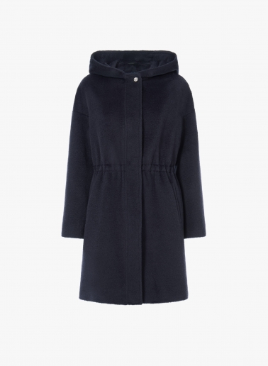 Blue alpaca and wool parka