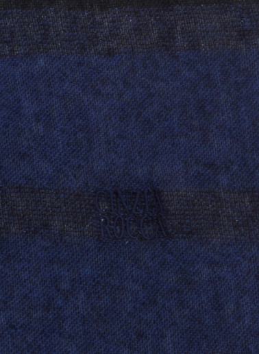 Maxi blue cashmere scarf with lurex details