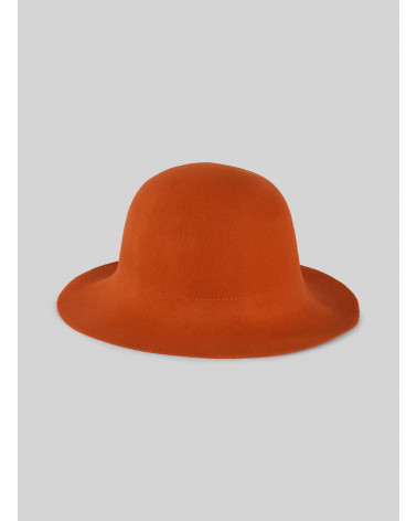 Pamela hat in orange felt - Cinzia Rocca