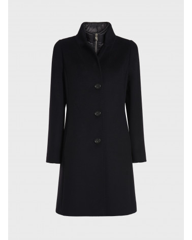 Deter Theoretisch Lief Black wool coat with nylon insert - Cinzia Rocca