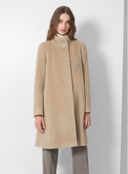 Wool and Suri alpaca light camel torn 