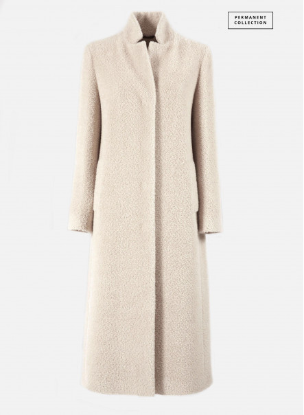 Wool and alpaca long coat with inverted notch collar - Cinzia Rocca
