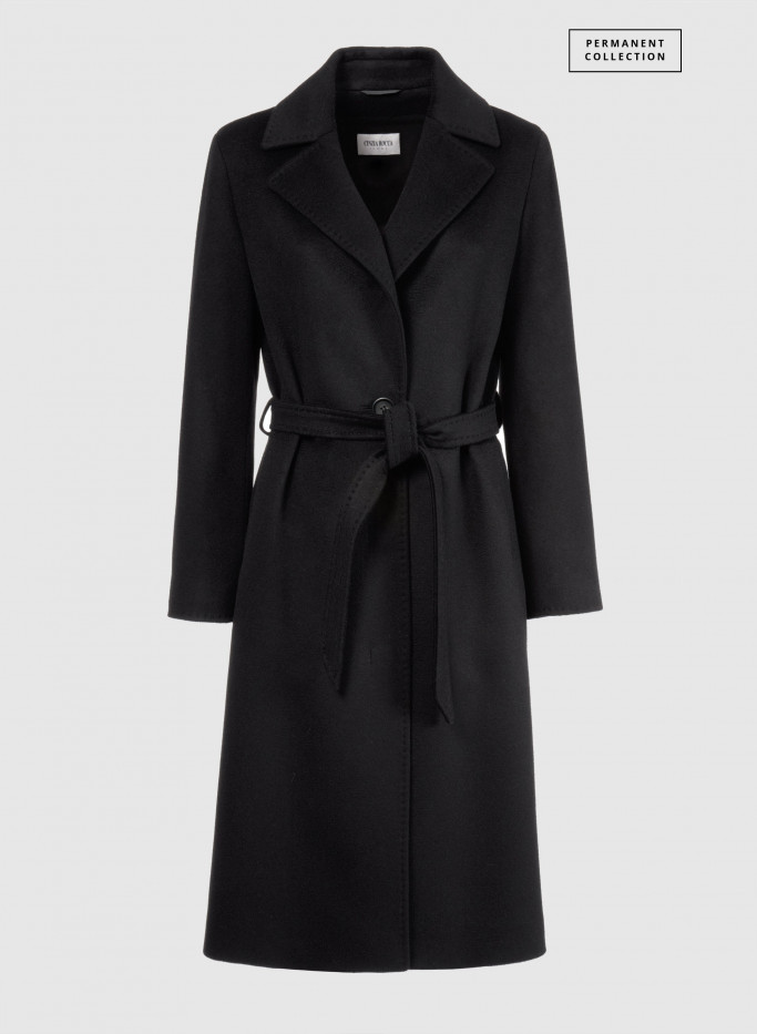 Cashmere belted coat with notch collar Cinzia Rocca