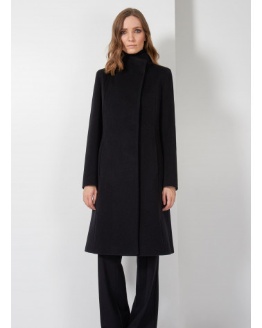 Wool and cashmere coat with asymmetric closure | Cinzia Rocca