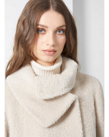 Wool and alpaca coat with crossover collar - Cinzia Rocca