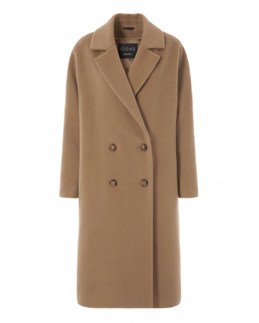 Wool and alpaca double breasted long coat - Cinzia Rocca