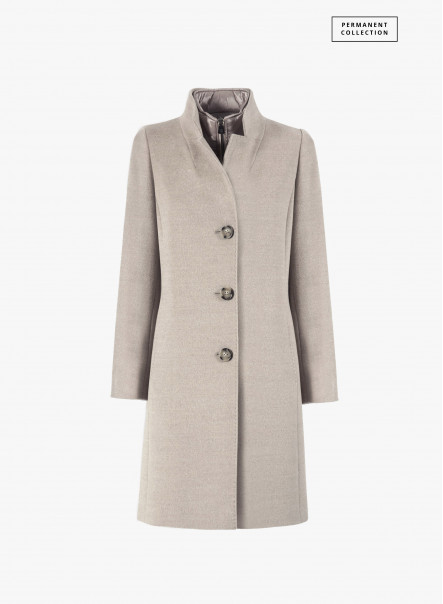 Cacha wool coat with nylon bib | Cinzia Rocca