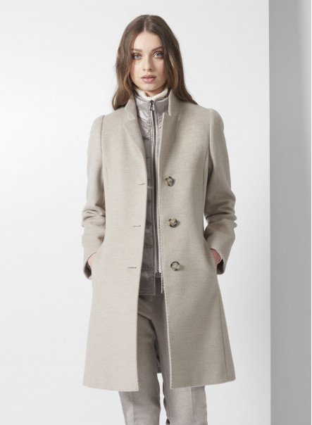 Cacha wool coat with nylon bib