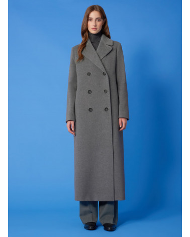 Grey Lined Coat/cashmere Wool Coat/winter Coat/belted Coat/xxl 