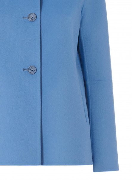 Sky blue double wool jacket with shirt collar