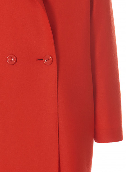 Coral color boiled wool overcoat