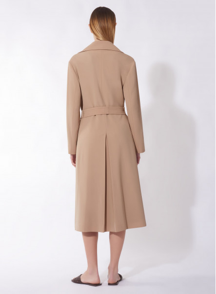 Beige certified wool trench coat