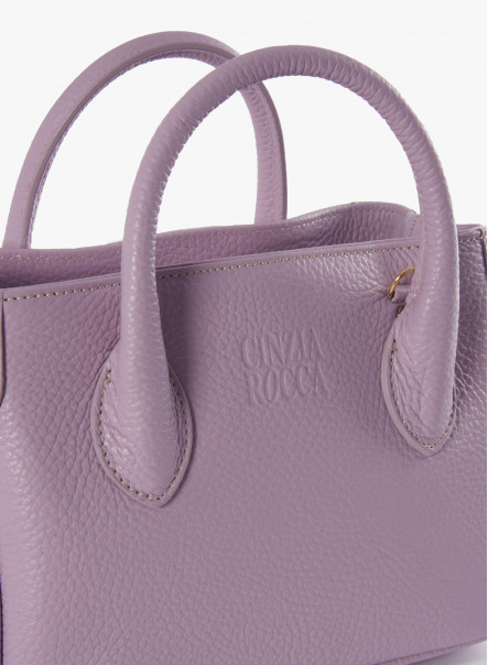 Mini Lilac color Tote bag in genuine leather