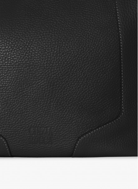 Black backpack in genuine leather