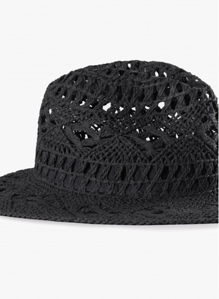 Classic black openwork hat