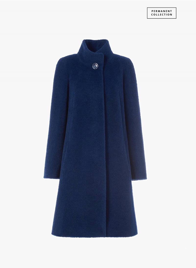 Flared cornflower blue wool and alpaca coat | Cinzia Rocca