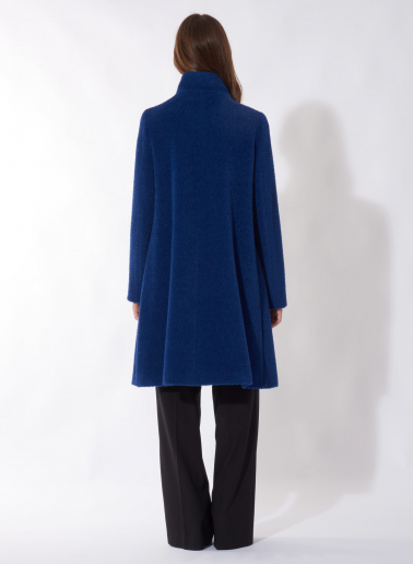 Flared cornflower blue wool and alpaca coat | Cinzia Rocca