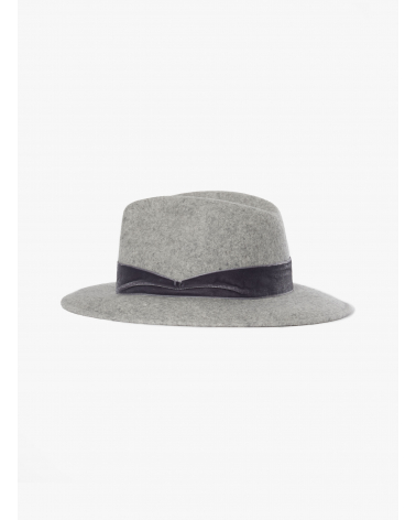 Light grey wool felt fedora hat | Cinzia Rocca display picture 2