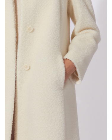 Flared white wool and alpaca coat | Cinzia Rocca
