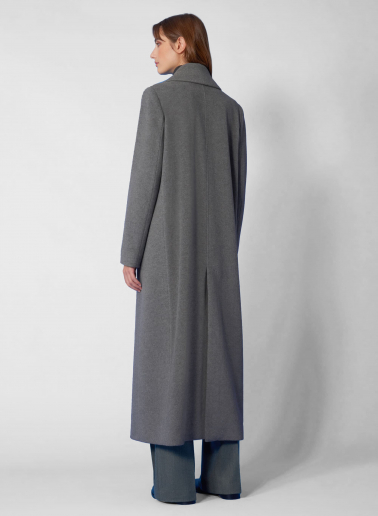 Maxi 6 buttons double breasted grey wool and cashmere coat | Cinzia Ro