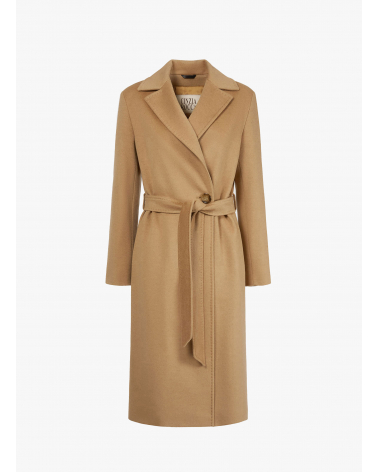 Belted camel pure wool wrap coat | Cinzia Rocca