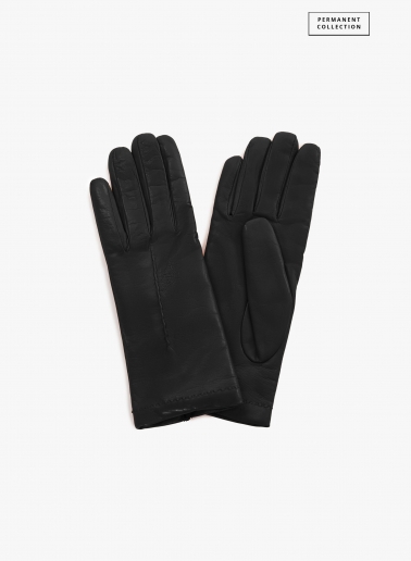 Black nappa leather gloves with top stitches | Cinzia Rocca