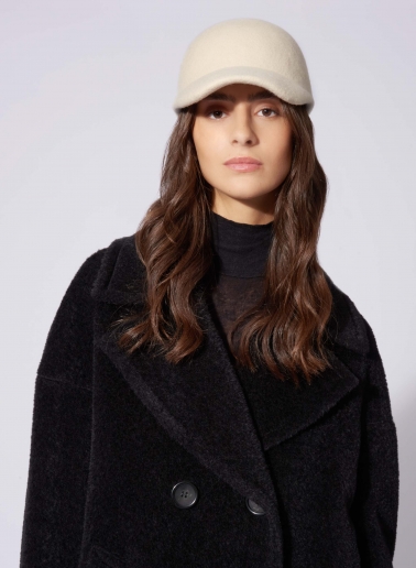 White wool felt baseball hat