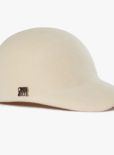 White wool felt baseball hat