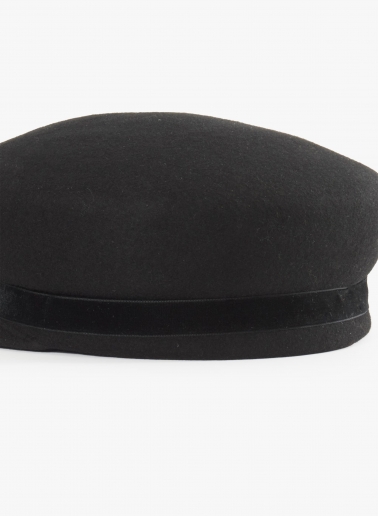 Black wool felt fisherman hat