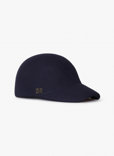 Blue wool felt baseball hat