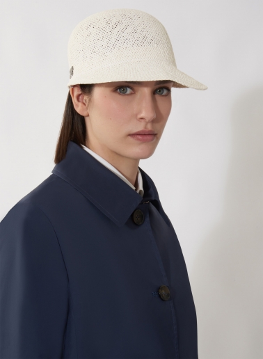 White straw baseball hat